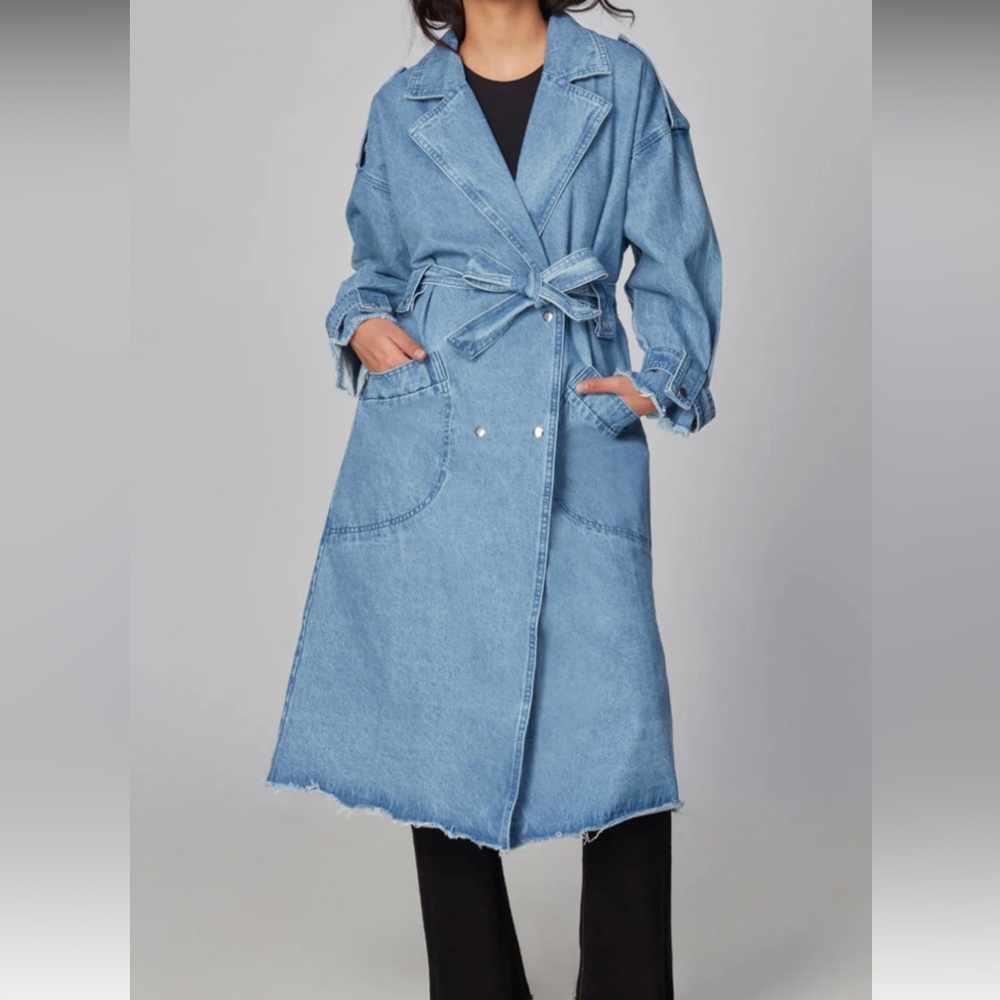 LOLA JEANS Avery-Pb Denim Trench Coat size S Excellent Condition - Picture 1 of 7